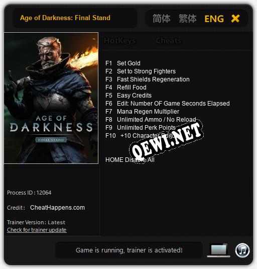 Age of Darkness: Final Stand: ТРЕЙНЕР И ЧИТЫ (V1.0.68)