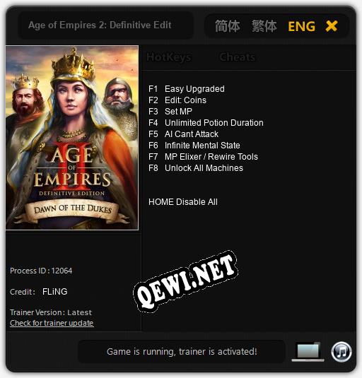 Age of Empires 2: Definitive Edition Dawn of the Dukes: ТРЕЙНЕР И ЧИТЫ (V1.0.4)