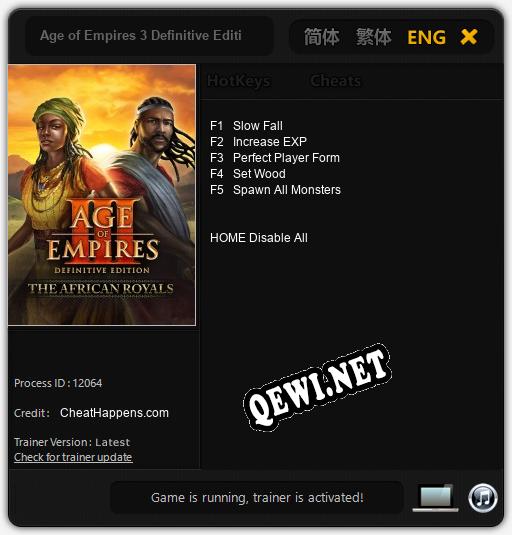 Age of Empires 3 Definitive Edition The African Royals: ТРЕЙНЕР И ЧИТЫ (V1.0.20)