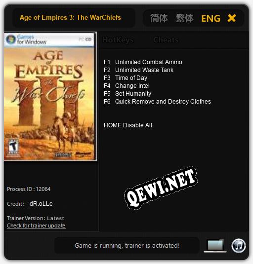 Age of Empires 3: The WarChiefs: Трейнер +6 [v1.2]