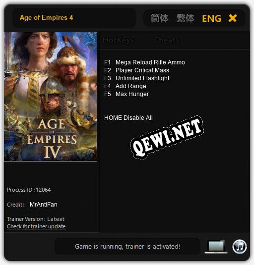 Age of Empires 4: Трейнер +5 [v1.6]