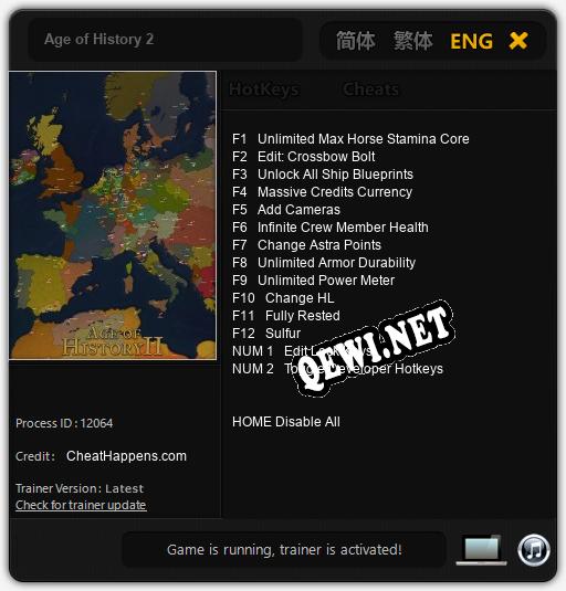 Трейнер для Age of History 2 [v1.0.3]
