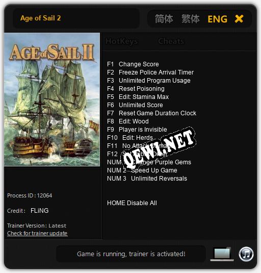 Age of Sail 2: ТРЕЙНЕР И ЧИТЫ (V1.0.64)