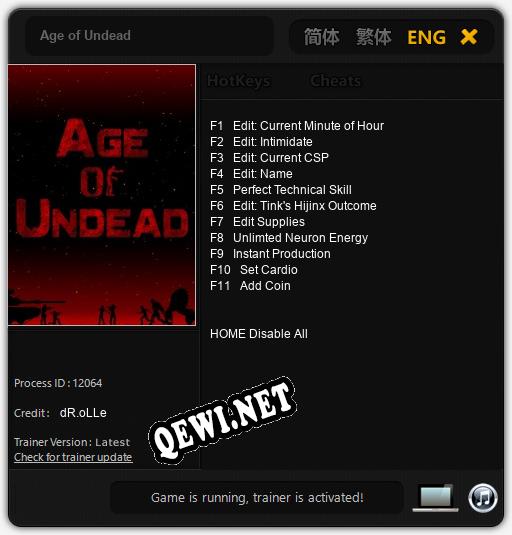 Age of Undead: ТРЕЙНЕР И ЧИТЫ (V1.0.23)