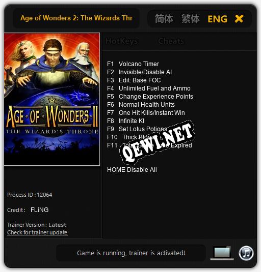 Age of Wonders 2: The Wizards Throne: Трейнер +11 [v1.3]