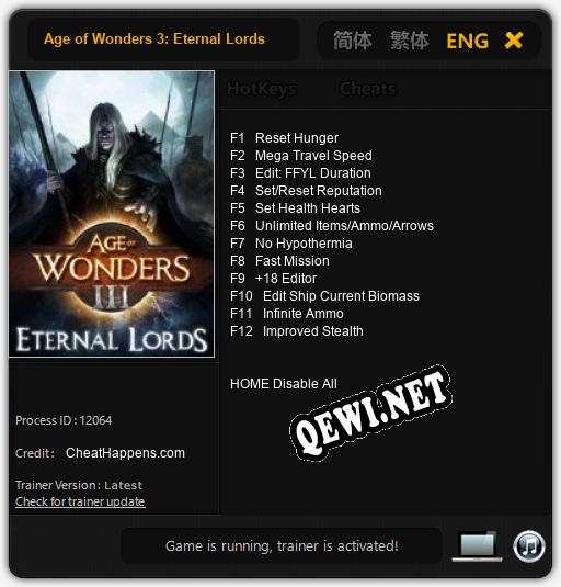 Age of Wonders 3: Eternal Lords: ТРЕЙНЕР И ЧИТЫ (V1.0.37)