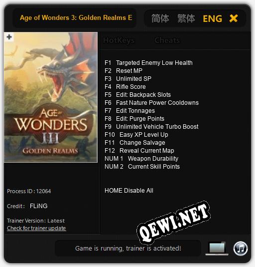 Age of Wonders 3: Golden Realms Expansion: Трейнер +14 [v1.8]