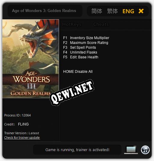 Age of Wonders 3: Golden Realms: ТРЕЙНЕР И ЧИТЫ (V1.0.68)