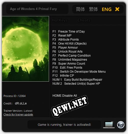 Трейнер для Age of Wonders 4 Primal Fury [v1.0.8]