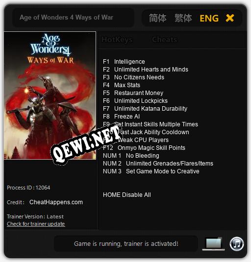 Трейнер для Age of Wonders 4 Ways of War [v1.0.2]