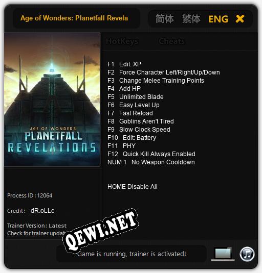 Age of Wonders: Planetfall Revelations: ТРЕЙНЕР И ЧИТЫ (V1.0.97)