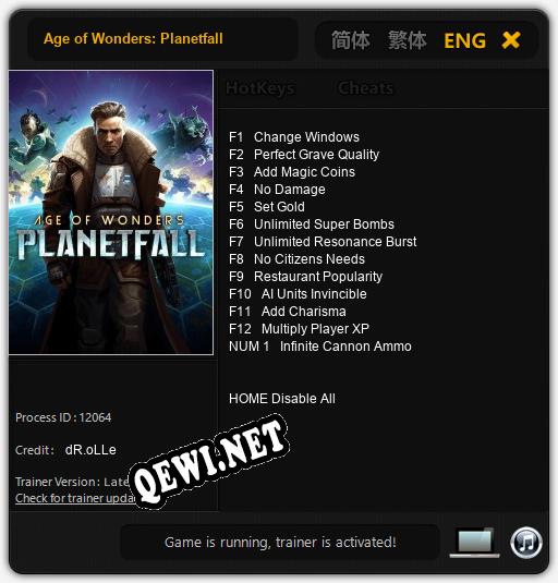 Трейнер для Age of Wonders: Planetfall [v1.0.8]