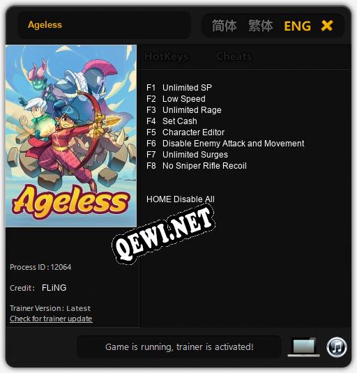 Ageless: Трейнер +8 [v1.3]