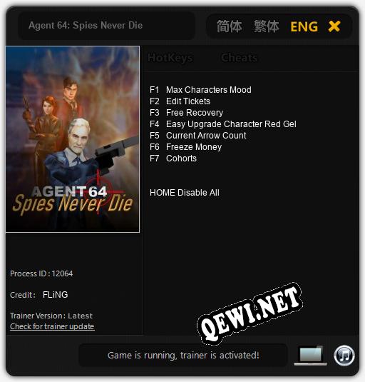 Трейнер для Agent 64: Spies Never Die [v1.0.6]