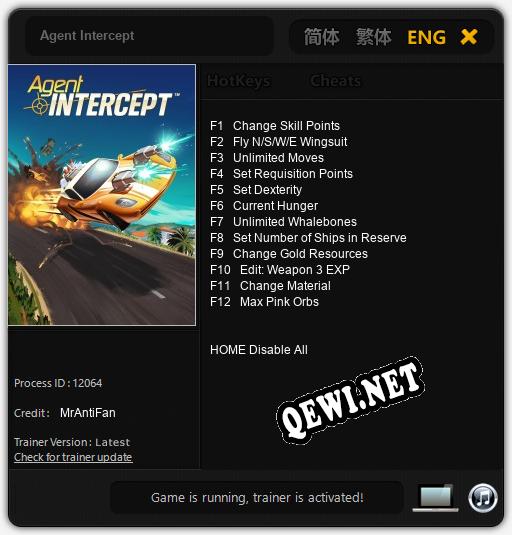 Трейнер для Agent Intercept [v1.0.6]