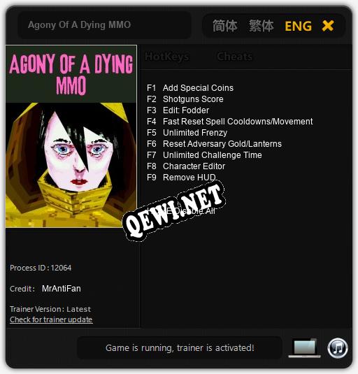 Agony Of A Dying MMO: Трейнер +9 [v1.3]