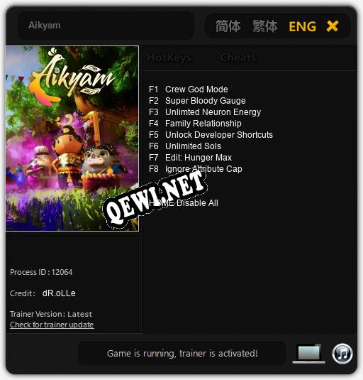 Aikyam: Трейнер +8 [v1.1]