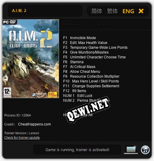 A.I.M. 2: Читы, Трейнер +14 [CheatHappens.com]
