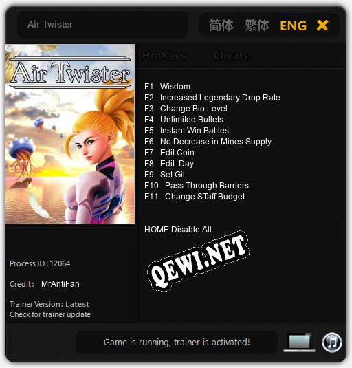Air Twister: Читы, Трейнер +11 [MrAntiFan]
