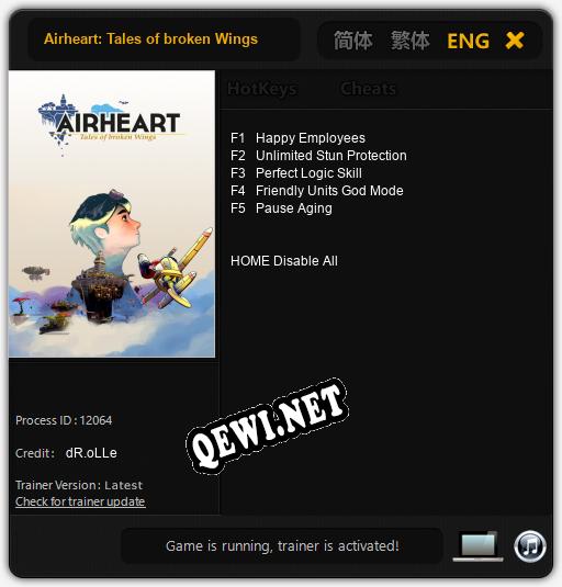 Трейнер для Airheart: Tales of broken Wings [v1.0.9]