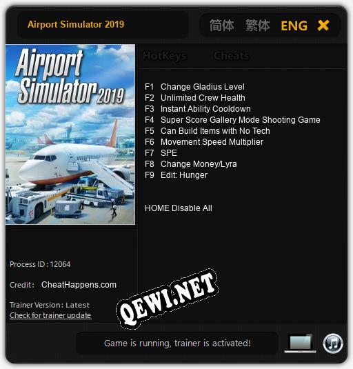Трейнер для Airport Simulator 2019 [v1.0.2]