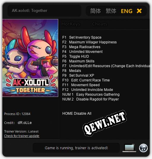 Трейнер для AK-xolotl: Together [v1.0.6]