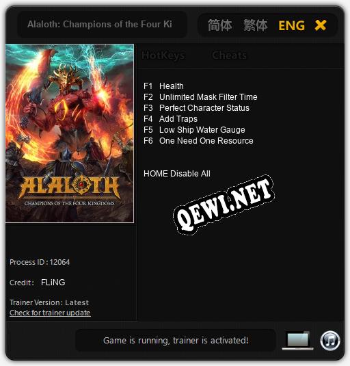 Alaloth: Champions of the Four Kingdoms: Трейнер +6 [v1.1]