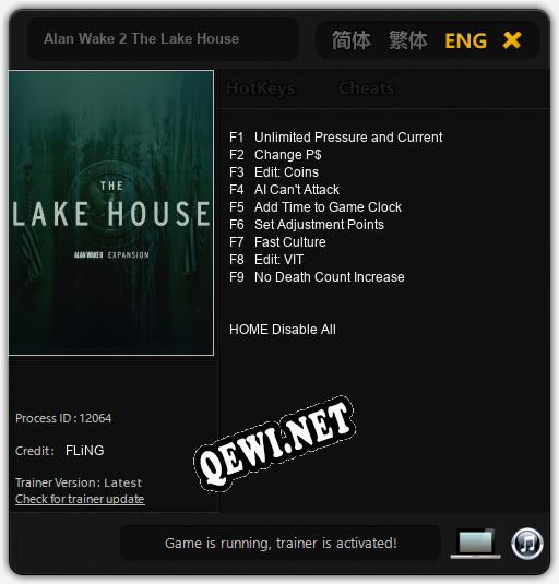 Alan Wake 2 The Lake House: ТРЕЙНЕР И ЧИТЫ (V1.0.89)