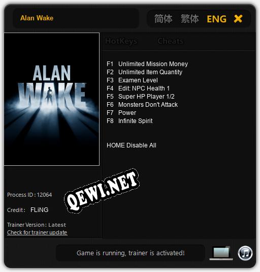 Трейнер для Alan Wake [v1.0.1]