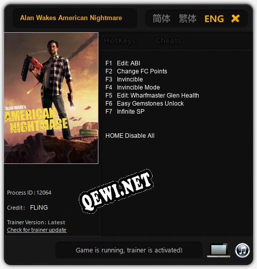 Alan Wakes American Nightmare: Трейнер +7 [v1.4]