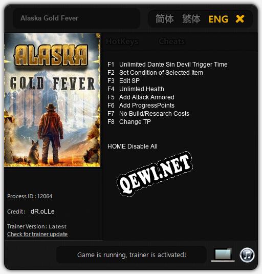 Alaska Gold Fever: Трейнер +8 [v1.9]