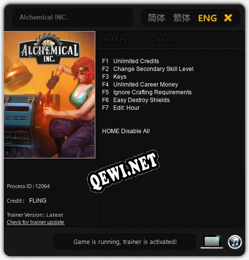 Трейнер для Alchemical INC. [v1.0.4]