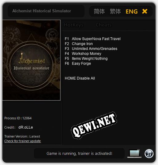 Alchemist Historical Simulator: Читы, Трейнер +6 [dR.oLLe]