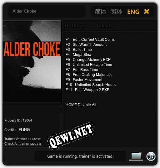 Трейнер для Alder Choke [v1.0.2]