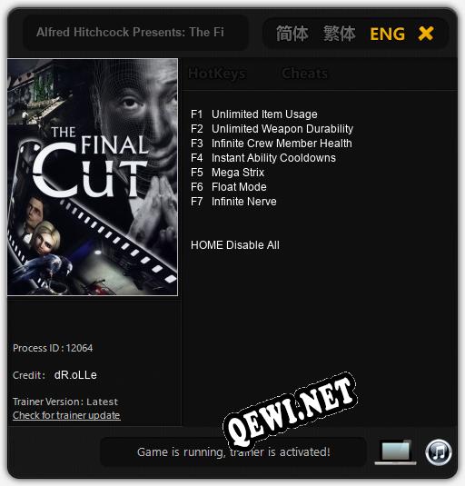 Alfred Hitchcock Presents: The Final Cut: Читы, Трейнер +7 [dR.oLLe]
