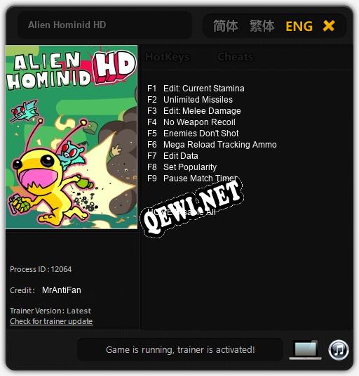 Трейнер для Alien Hominid HD [v1.0.2]