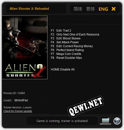 Трейнер для Alien Shooter 2: Reloaded [v1.0.8]