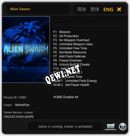 Alien Swarm: ТРЕЙНЕР И ЧИТЫ (V1.0.2)