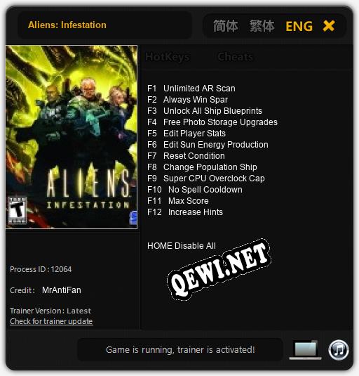 Aliens: Infestation: ТРЕЙНЕР И ЧИТЫ (V1.0.53)