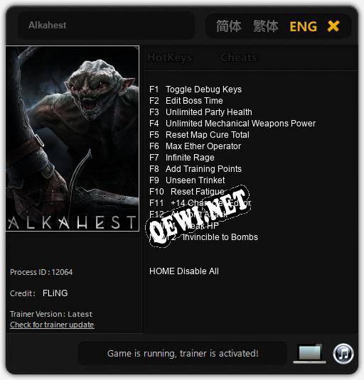 Alkahest: ТРЕЙНЕР И ЧИТЫ (V1.0.74)