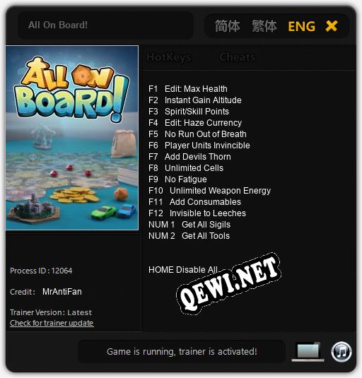 All On Board!: ТРЕЙНЕР И ЧИТЫ (V1.0.77)