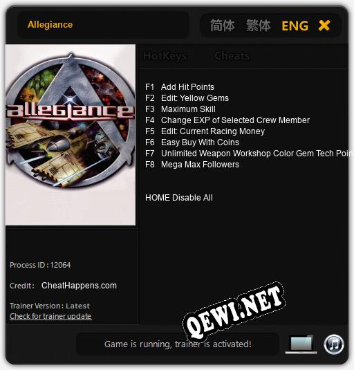 Allegiance: Читы, Трейнер +8 [CheatHappens.com]