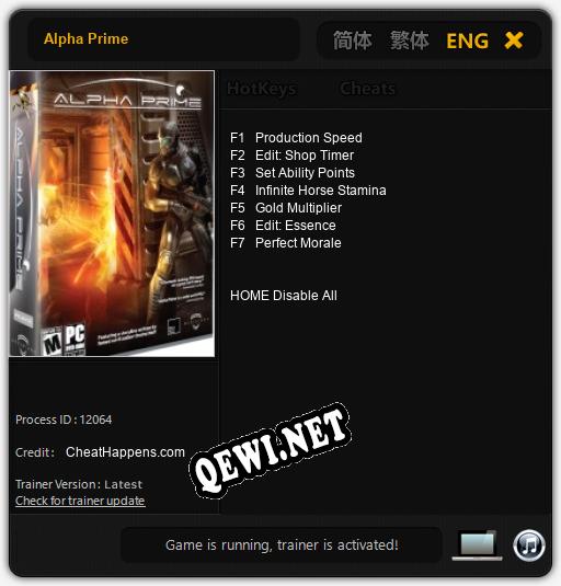 Трейнер для Alpha Prime [v1.0.2]