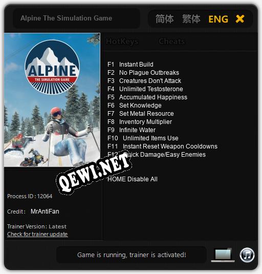 Alpine The Simulation Game: Читы, Трейнер +12 [MrAntiFan]