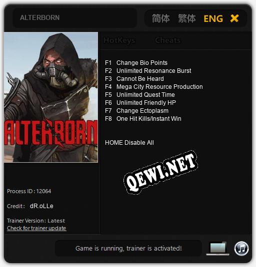 ALTERBORN: Читы, Трейнер +8 [dR.oLLe]