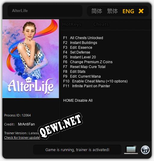 AlterLife: Трейнер +11 [v1.8]