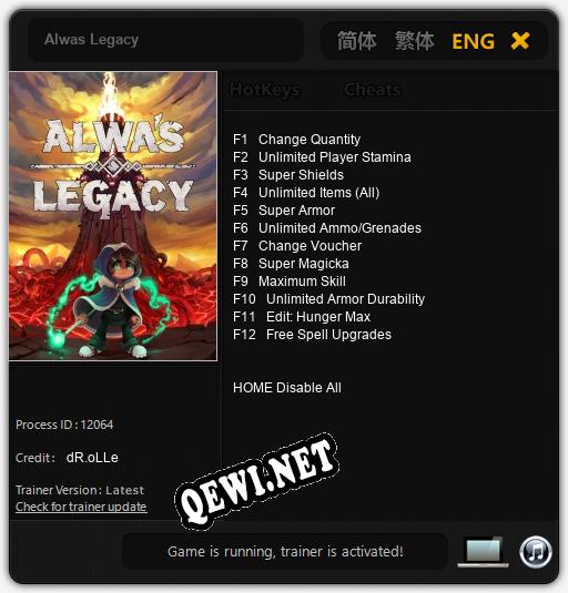 Трейнер для Alwas Legacy [v1.0.8]
