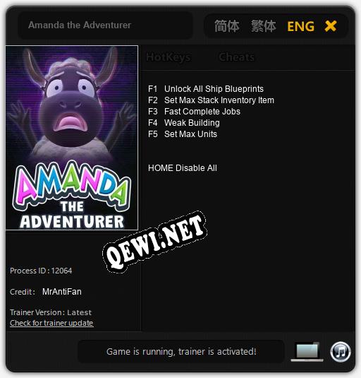 Amanda the Adventurer: ТРЕЙНЕР И ЧИТЫ (V1.0.33)
