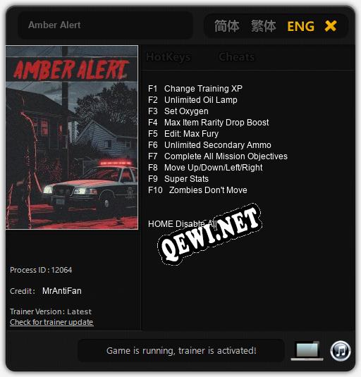 Amber Alert: ТРЕЙНЕР И ЧИТЫ (V1.0.3)