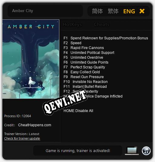 Трейнер для Amber City [v1.0.8]